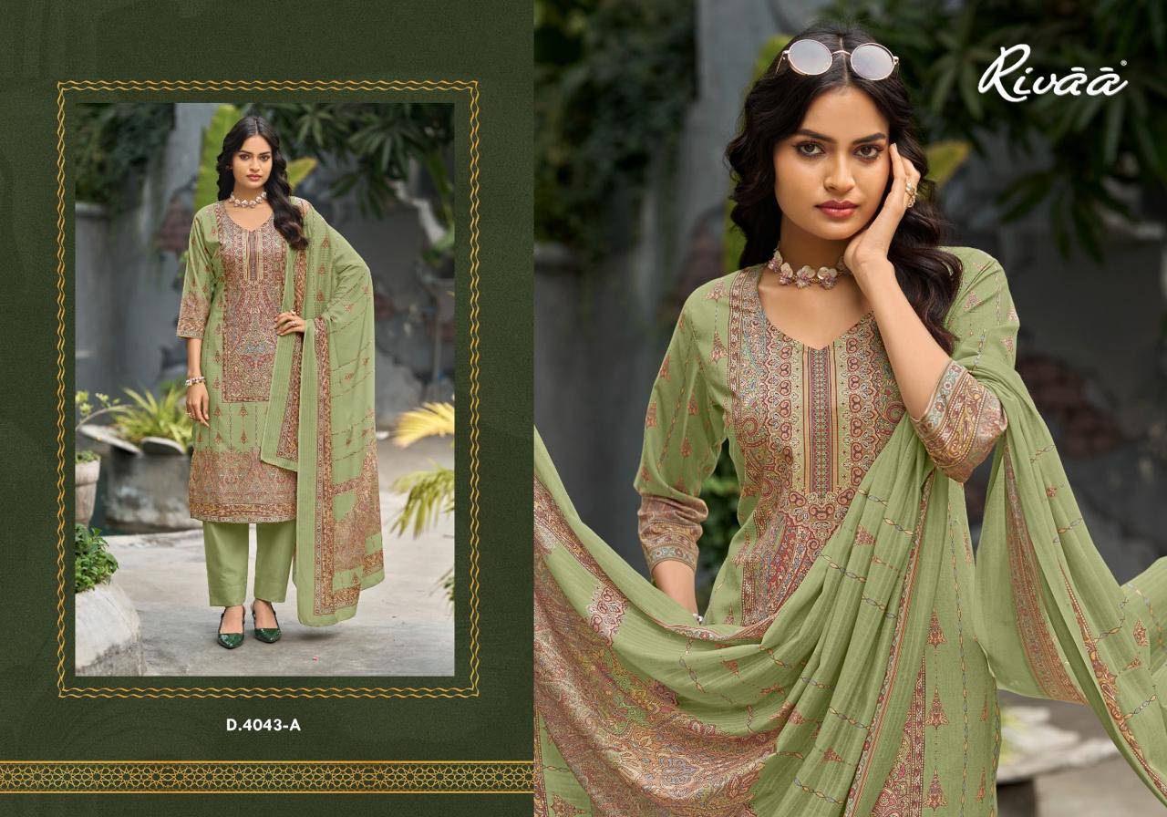  AMAYA By RIVAA 4041A to 4044B Series Beautiful Pakistani Suits Colorful Stylish Fancy Casual Wear Cotton Digital Print Dresses At Wholesale Price
